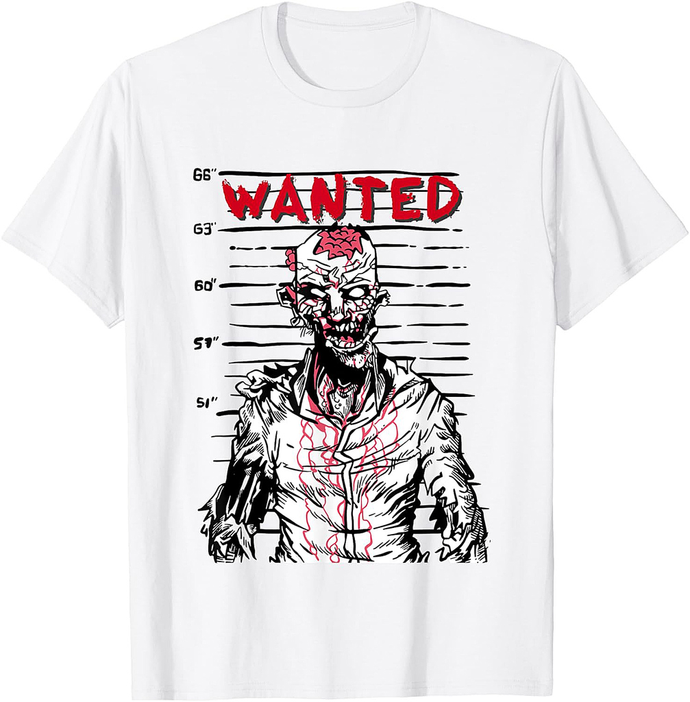 "Scary zombie wanted on Halloween" for horror movie fan T-Shirt