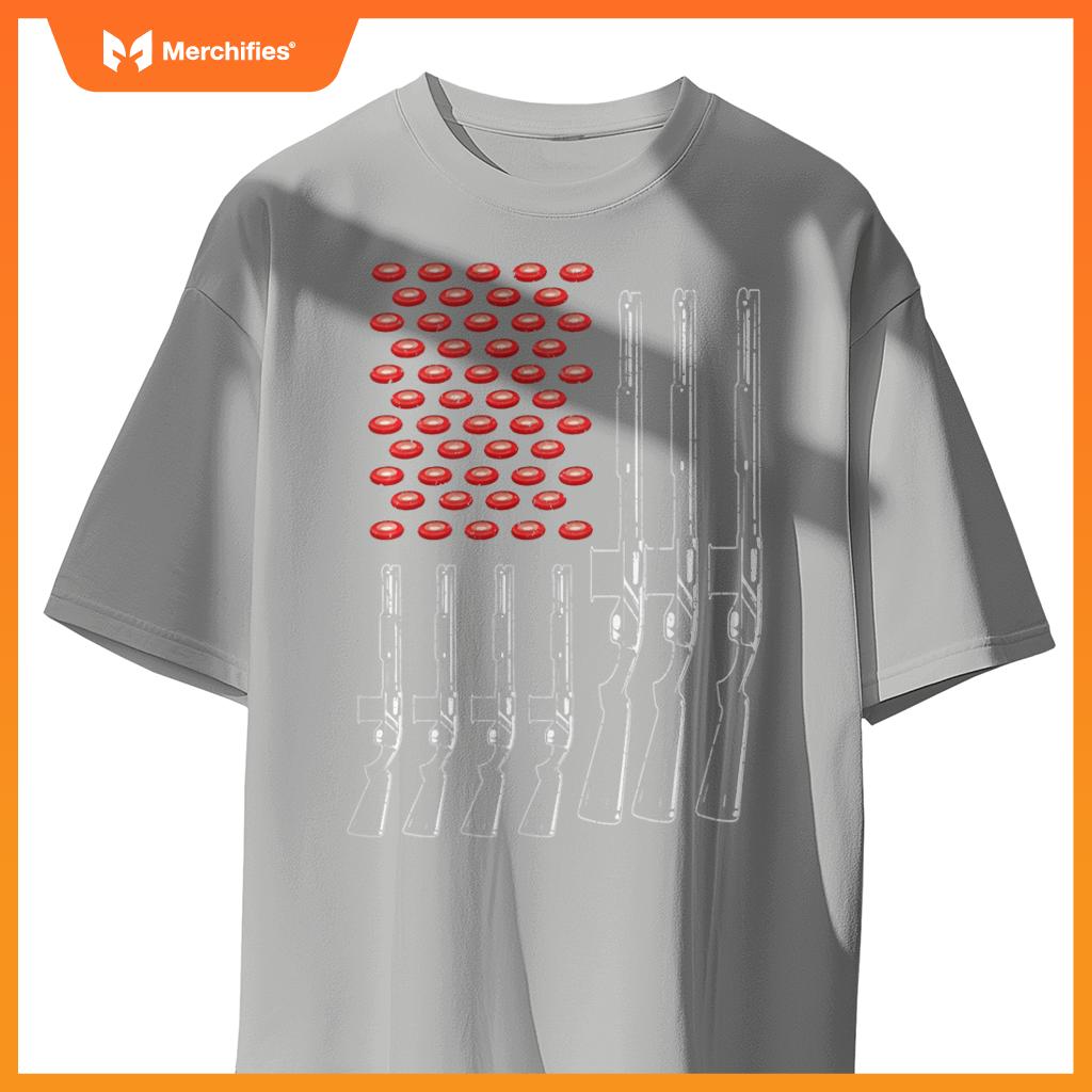Skeet Shooting American Flag Patriotic Skeet Shooter T-Shirt
