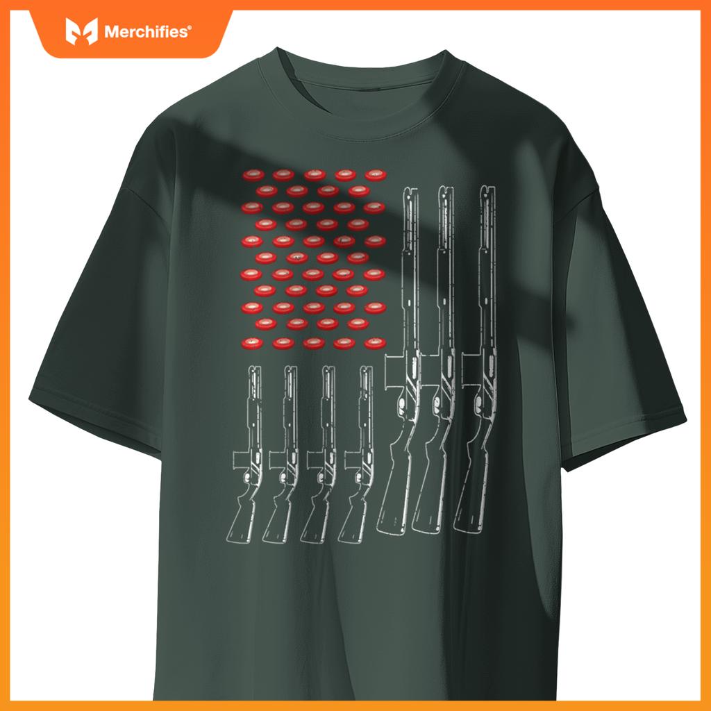Skeet Shooting American Flag Patriotic Skeet Shooter T-Shirt