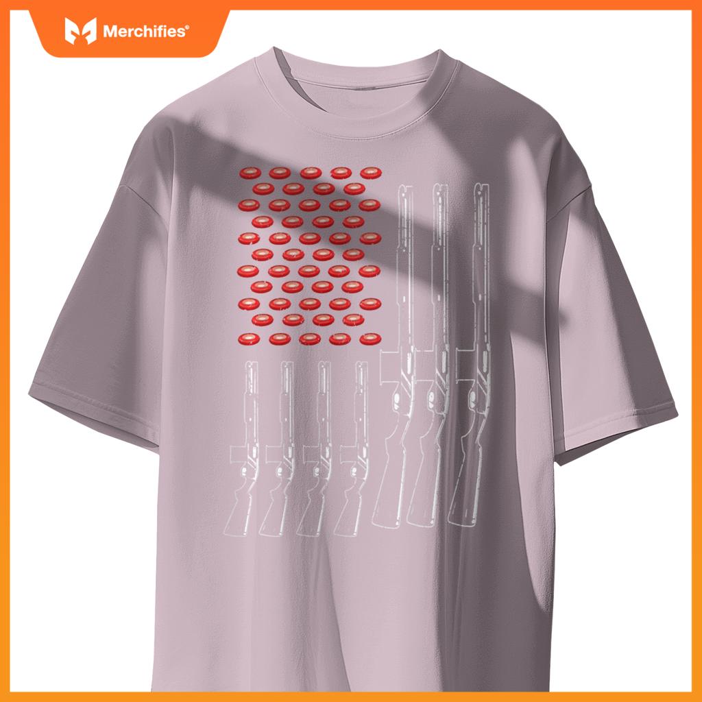 Skeet Shooting American Flag Patriotic Skeet Shooter T-Shirt