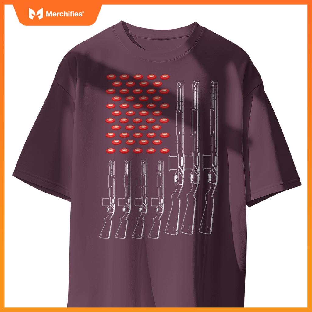 Skeet Shooting American Flag Patriotic Skeet Shooter T-Shirt