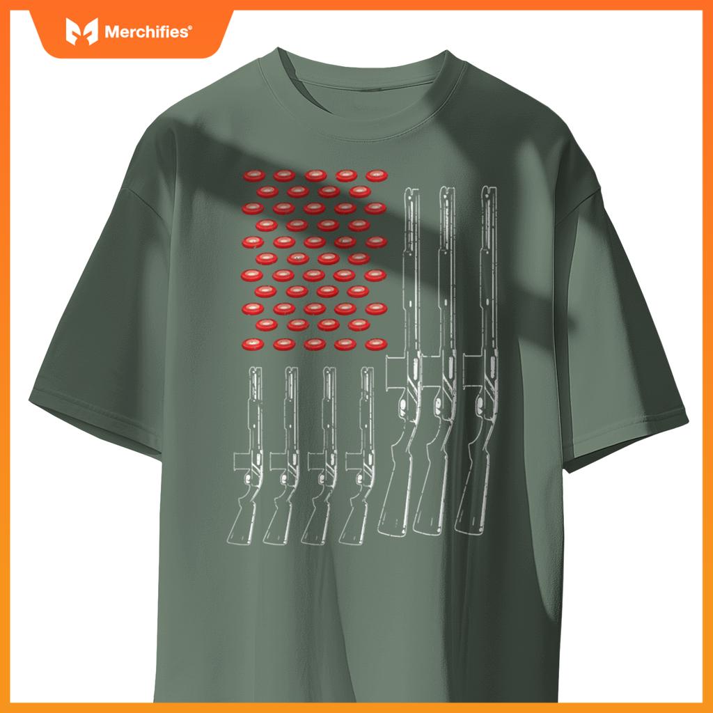 Skeet Shooting American Flag Patriotic Skeet Shooter T-Shirt