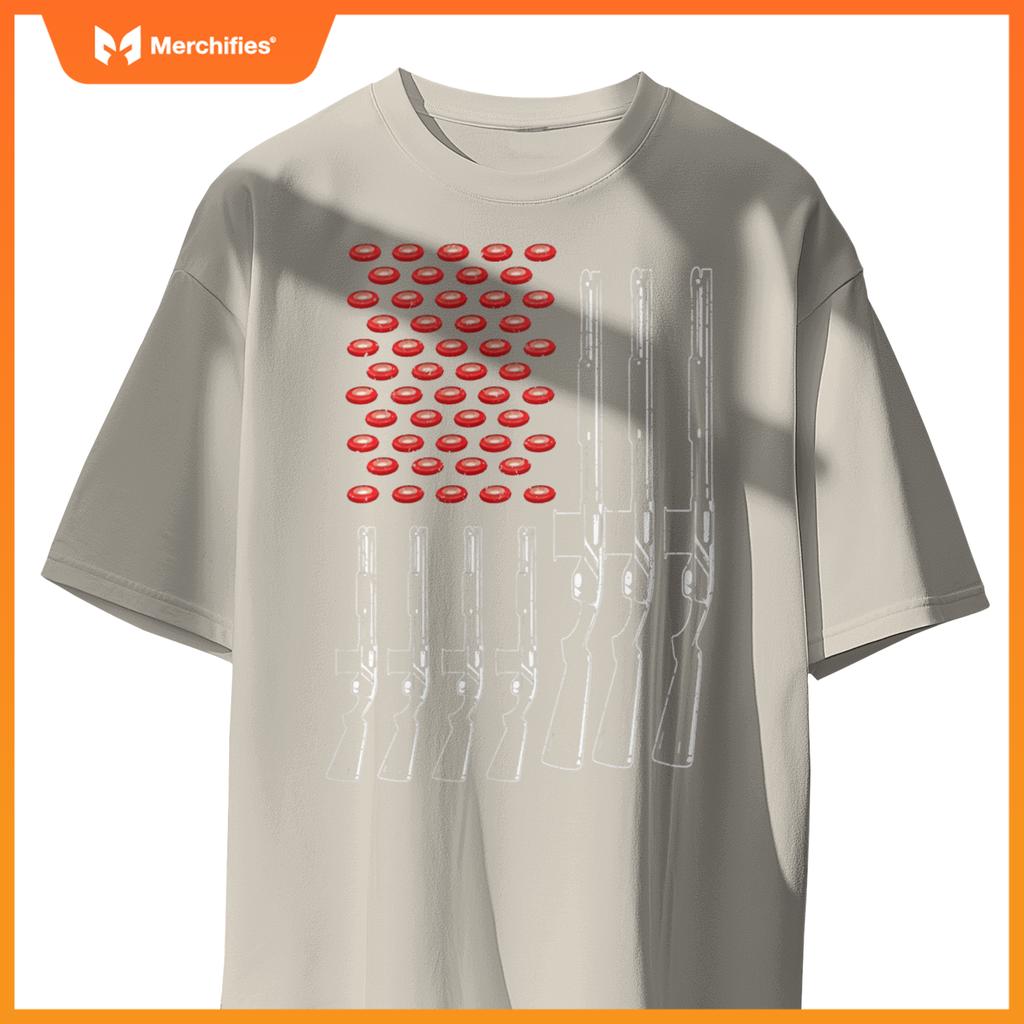 Skeet Shooting American Flag Patriotic Skeet Shooter T-Shirt