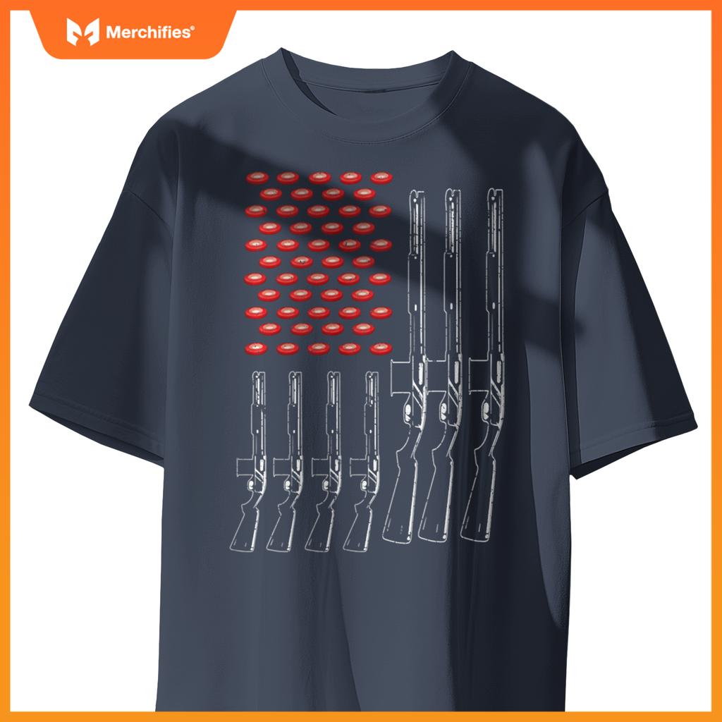Skeet Shooting American Flag Patriotic Skeet Shooter T-Shirt