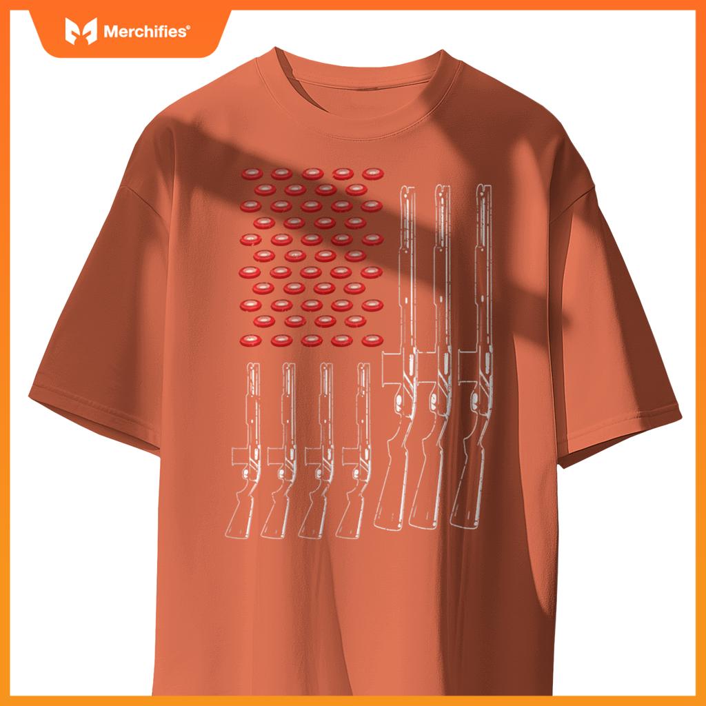 Skeet Shooting American Flag Patriotic Skeet Shooter T-Shirt