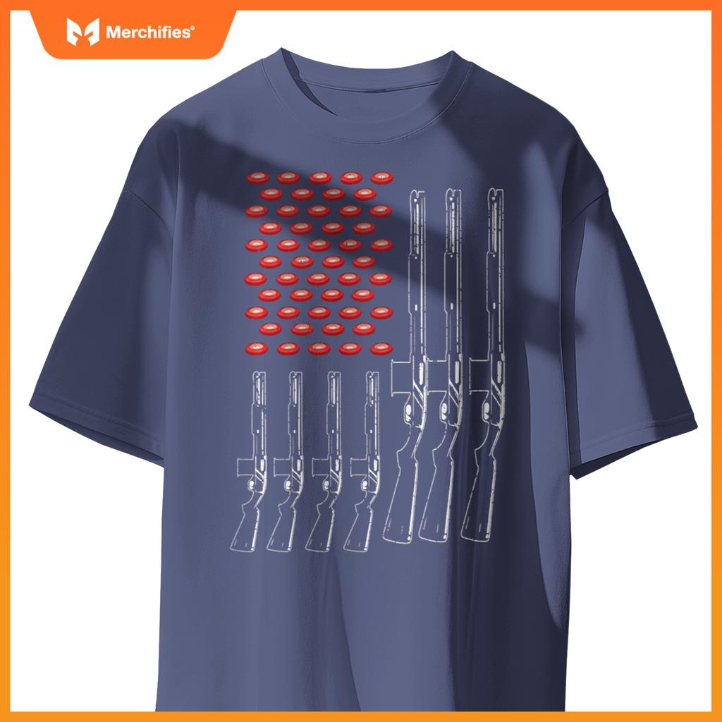 Skeet Shooting American Flag Patriotic Skeet Shooter T-Shirt