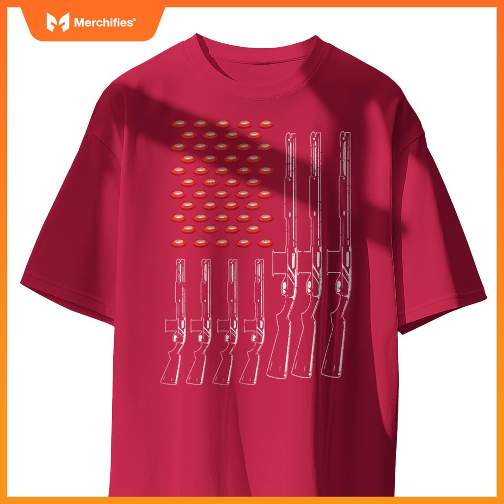 Skeet Shooting American Flag Patriotic Skeet Shooter T-Shirt