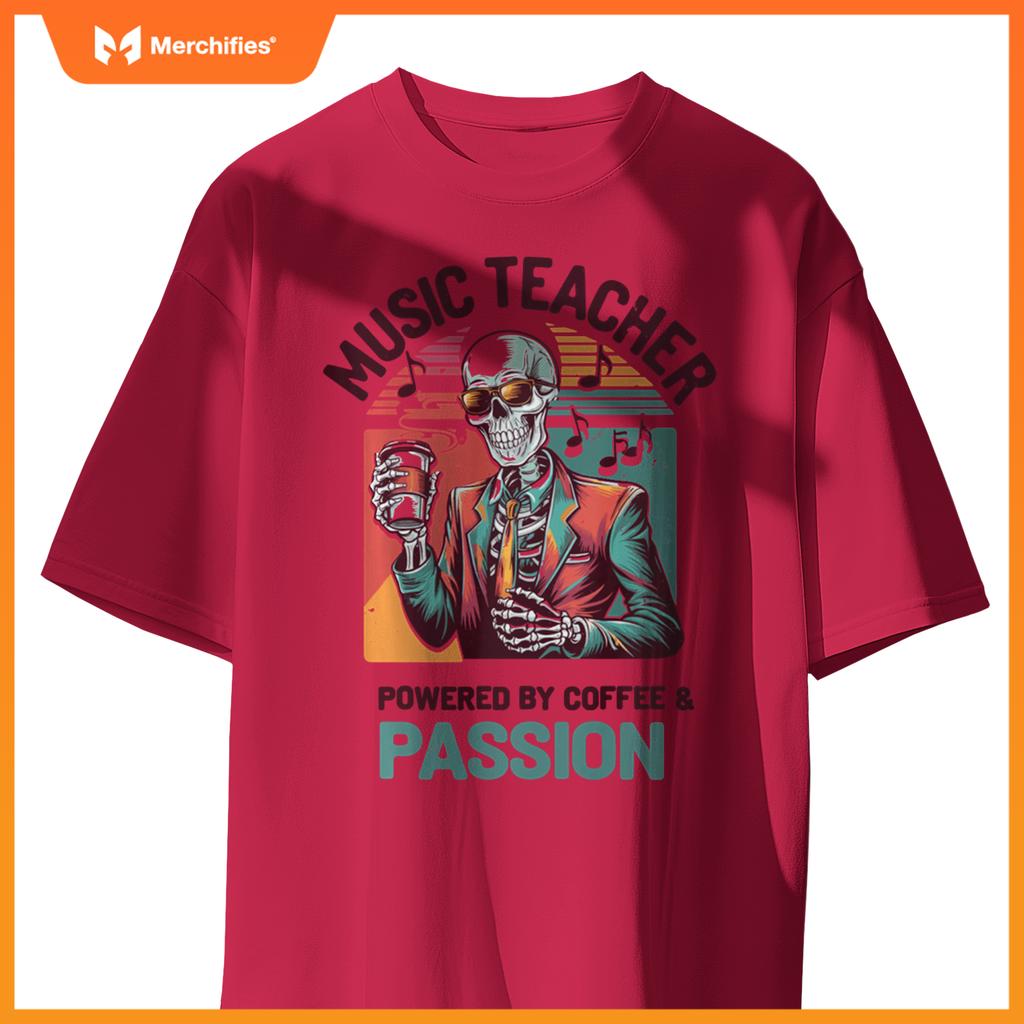 Skeleton Music Teacher Powered By Coffee & Creativity