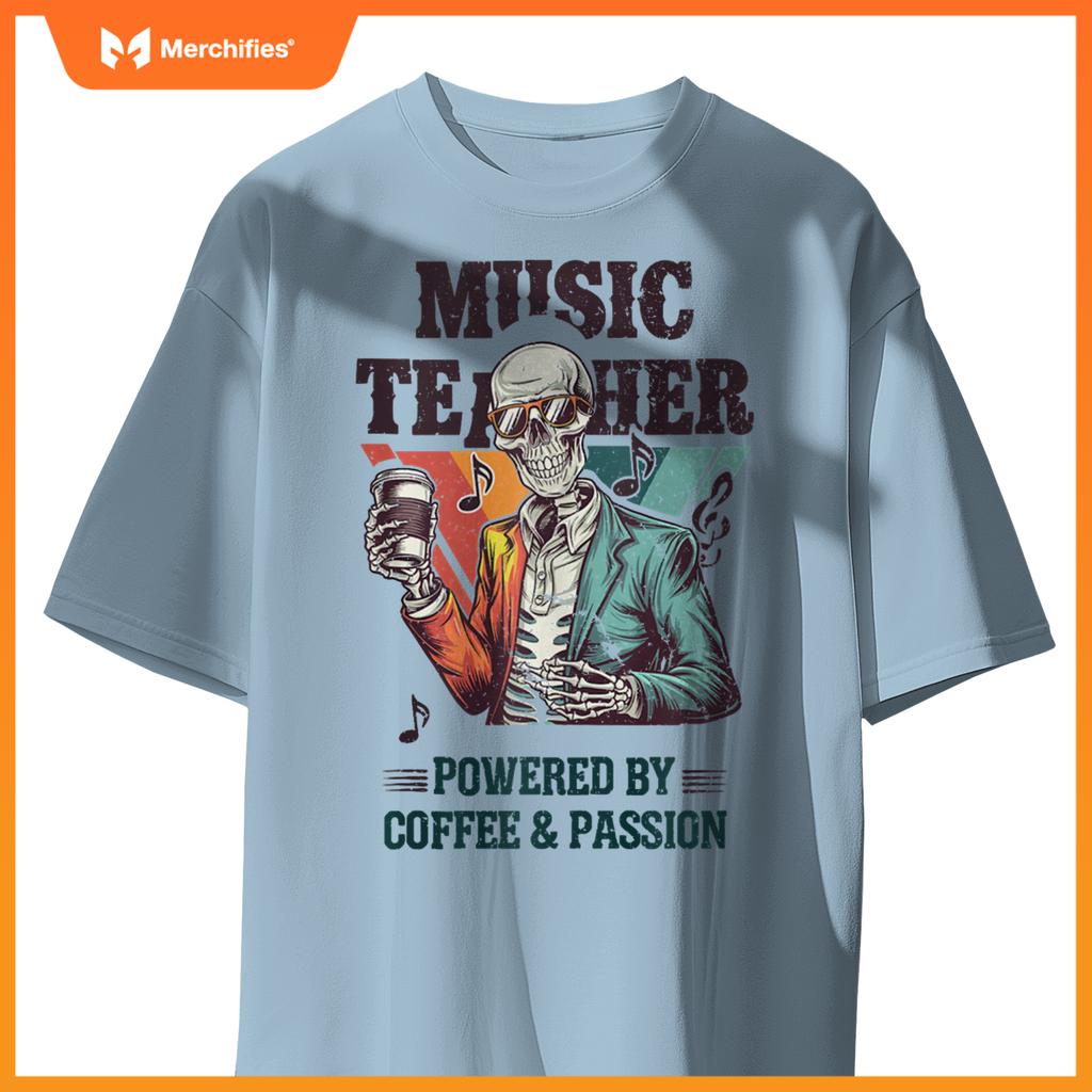 Skeleton Music Teacher Powered By Coffee & Creativity
