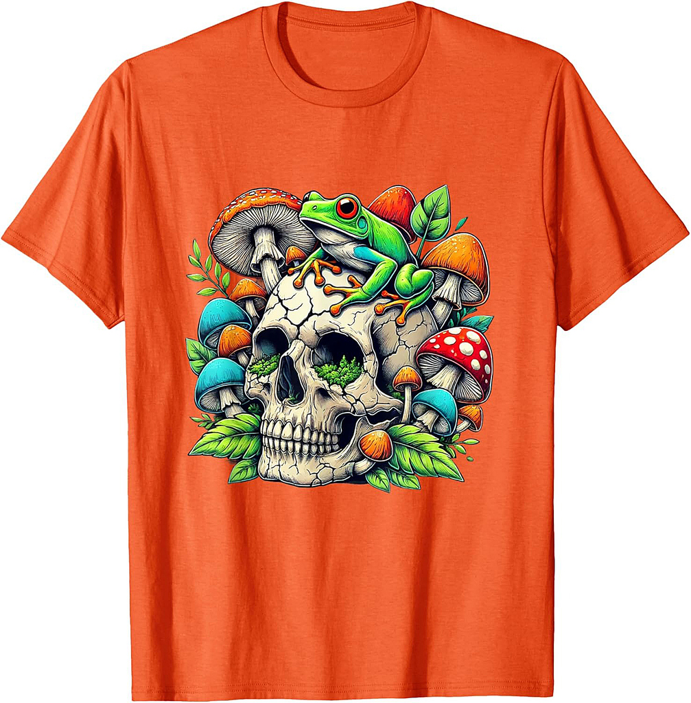Skull Mushroom Vintage Halloween Hippie T-Shirt