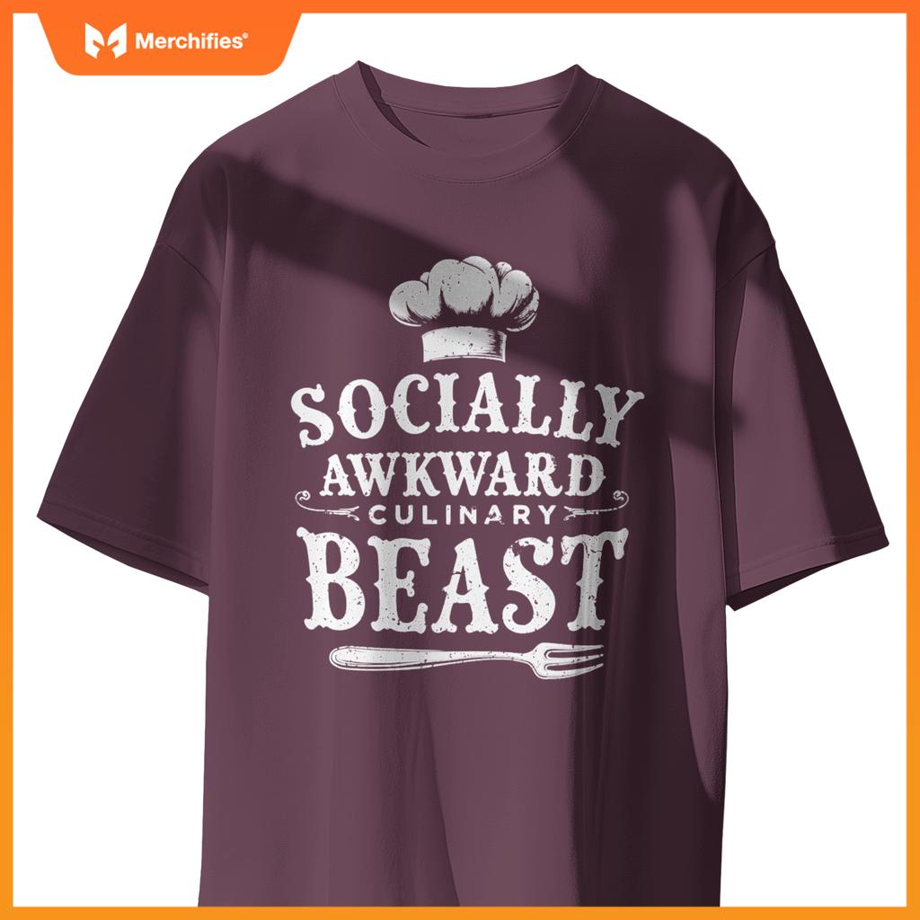 Socially Awkward Culinary Beast Kitchen Chef Funny Cooking T-Shirt