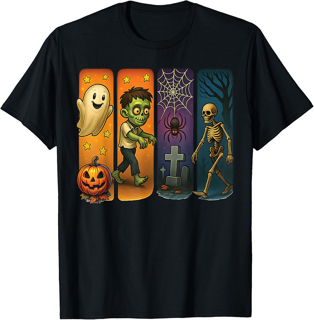 Spooky Cute Ghost Funny Boys Kids Mens Vintage Halloween T-Shirt