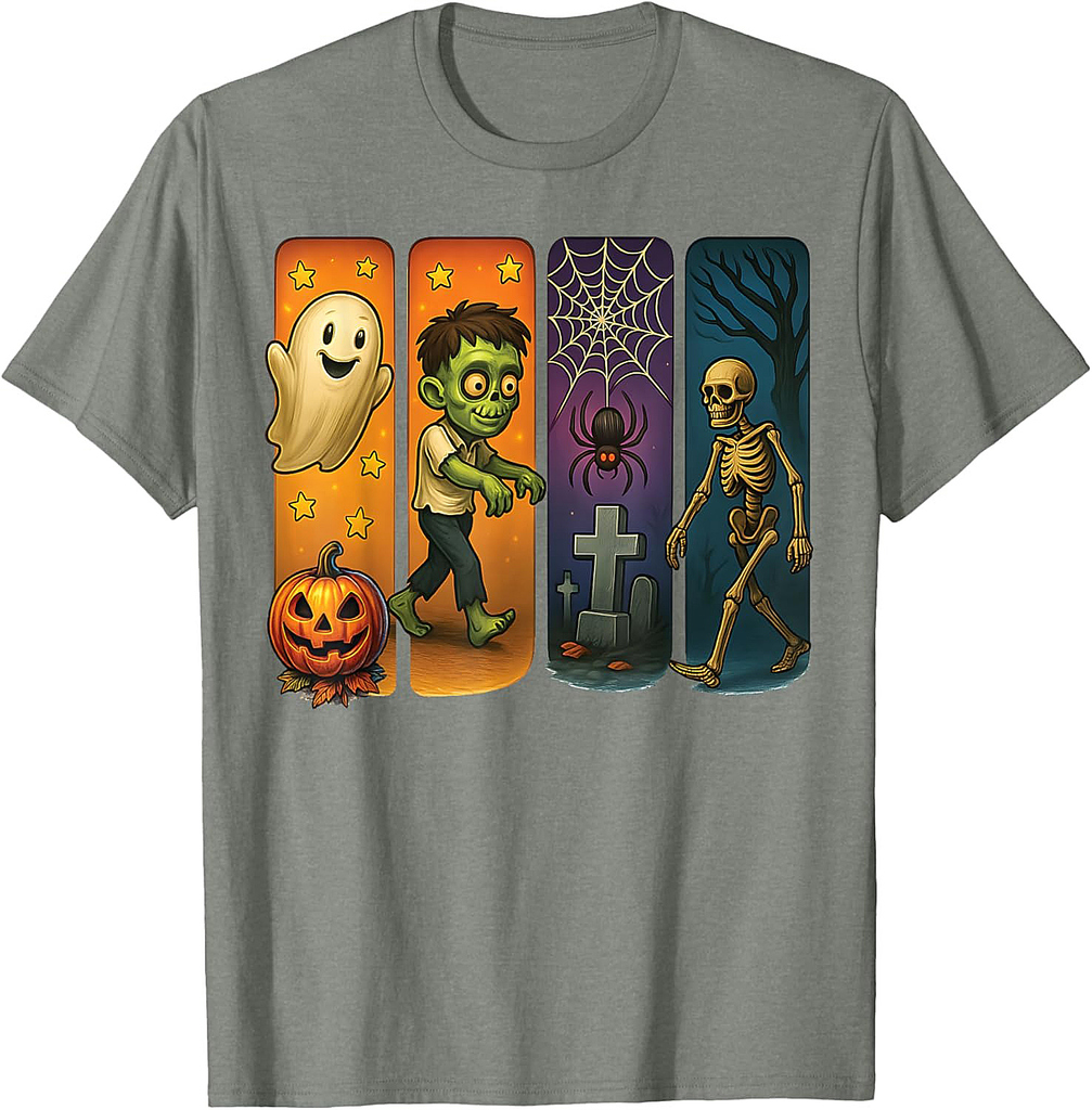 Spooky Cute Ghost Funny Boys Kids Mens Vintage Halloween T-Shirt