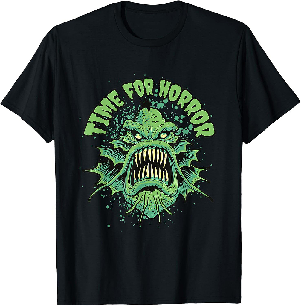 Spooky Halloween Angry Fish People Men Old School Horror T-Shirt