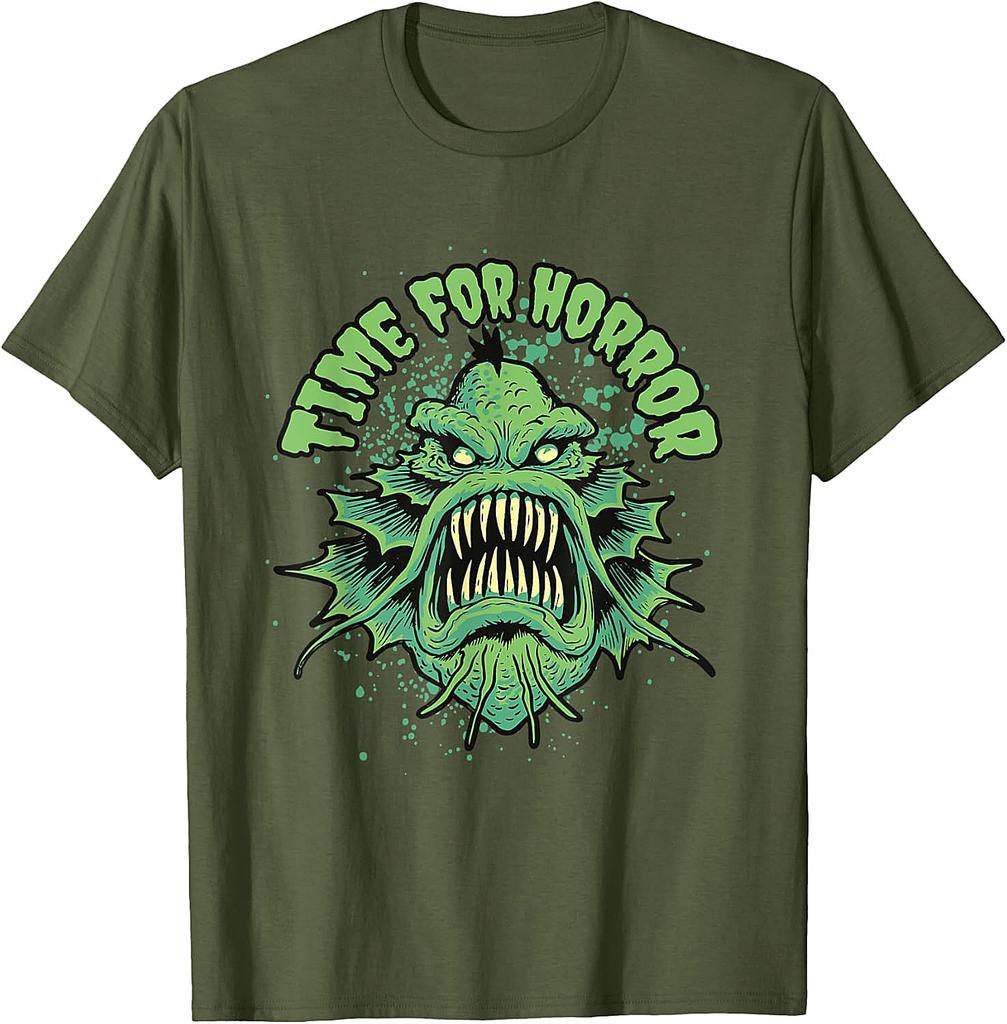 Spooky Halloween Angry Fish People Men Old School Horror T-Shirt