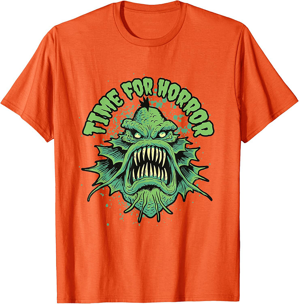 Spooky Halloween Angry Fish People Men Old School Horror T-Shirt
