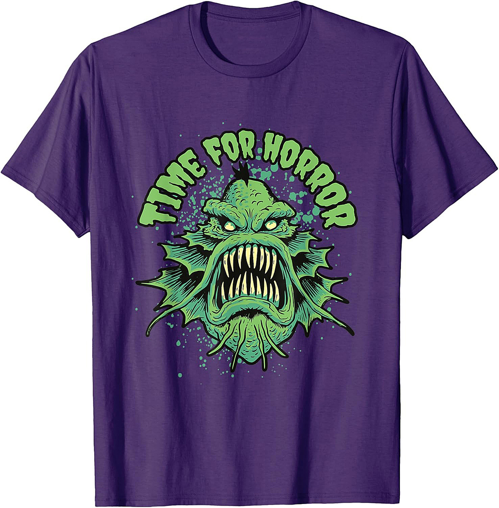 Spooky Halloween Angry Fish People Men Old School Horror T-Shirt