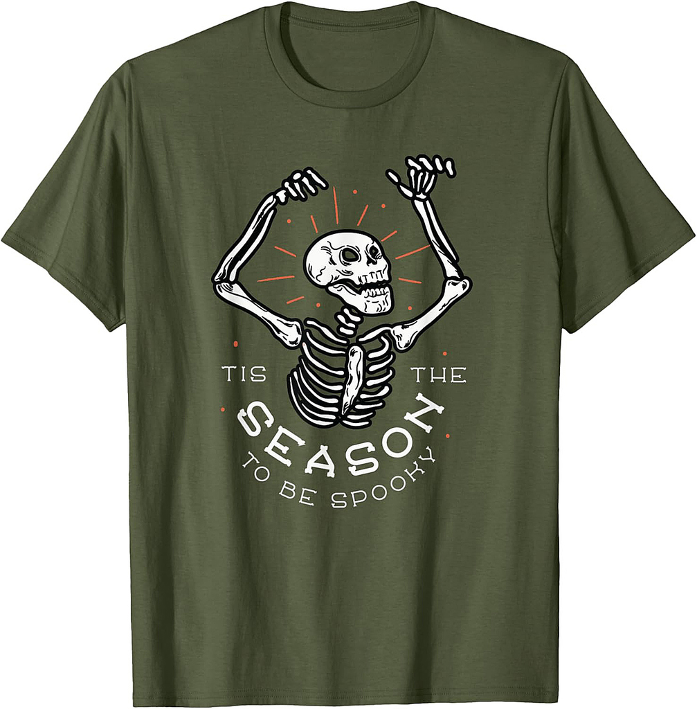 Spooky Halloween Skeleton Scary Creepy T-Shirt