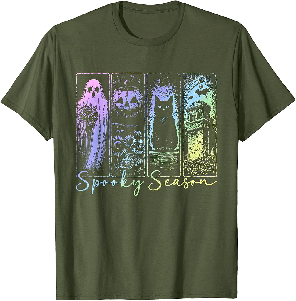 Spooky Season Retro Halloween Boo Ghost Men Women T-Shirt