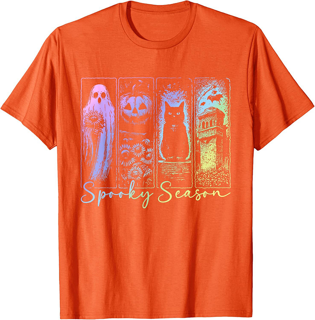 Spooky Season Retro Halloween Boo Ghost Men Women T-Shirt