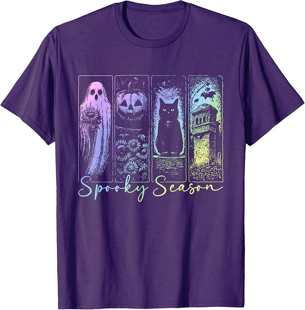 Spooky Season Retro Halloween Boo Ghost Men Women T-Shirt