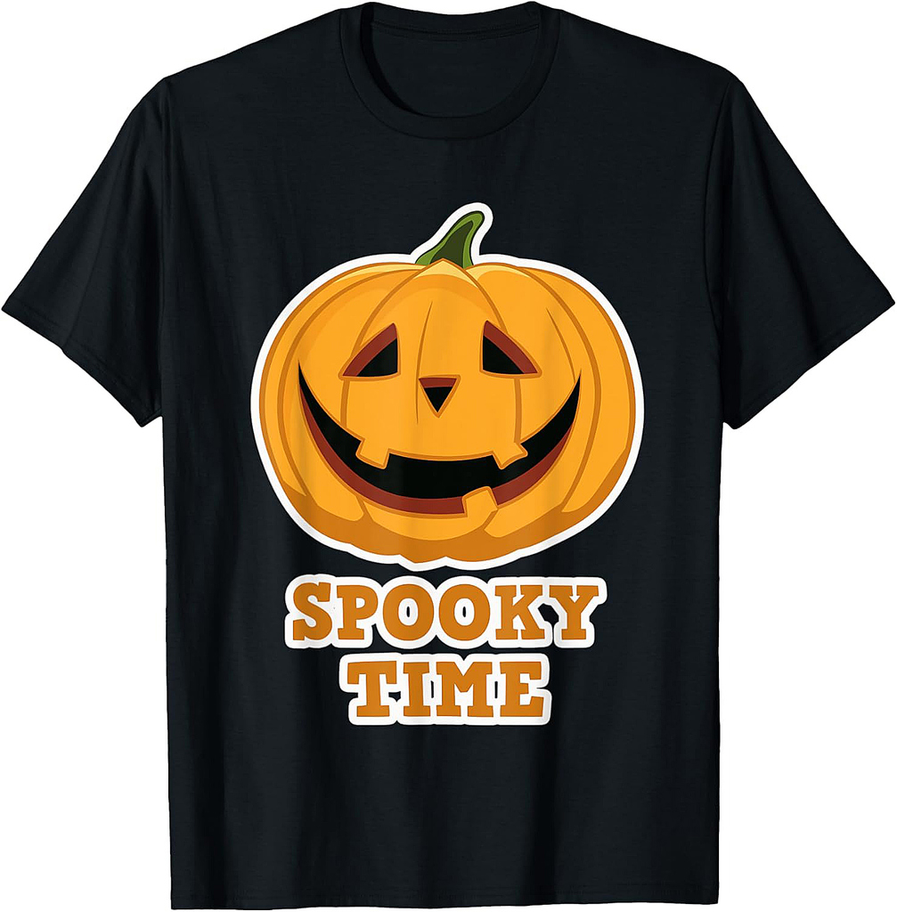 Spooky Time on Halloween - Spooky Pumpkin Halloween T-Shirt