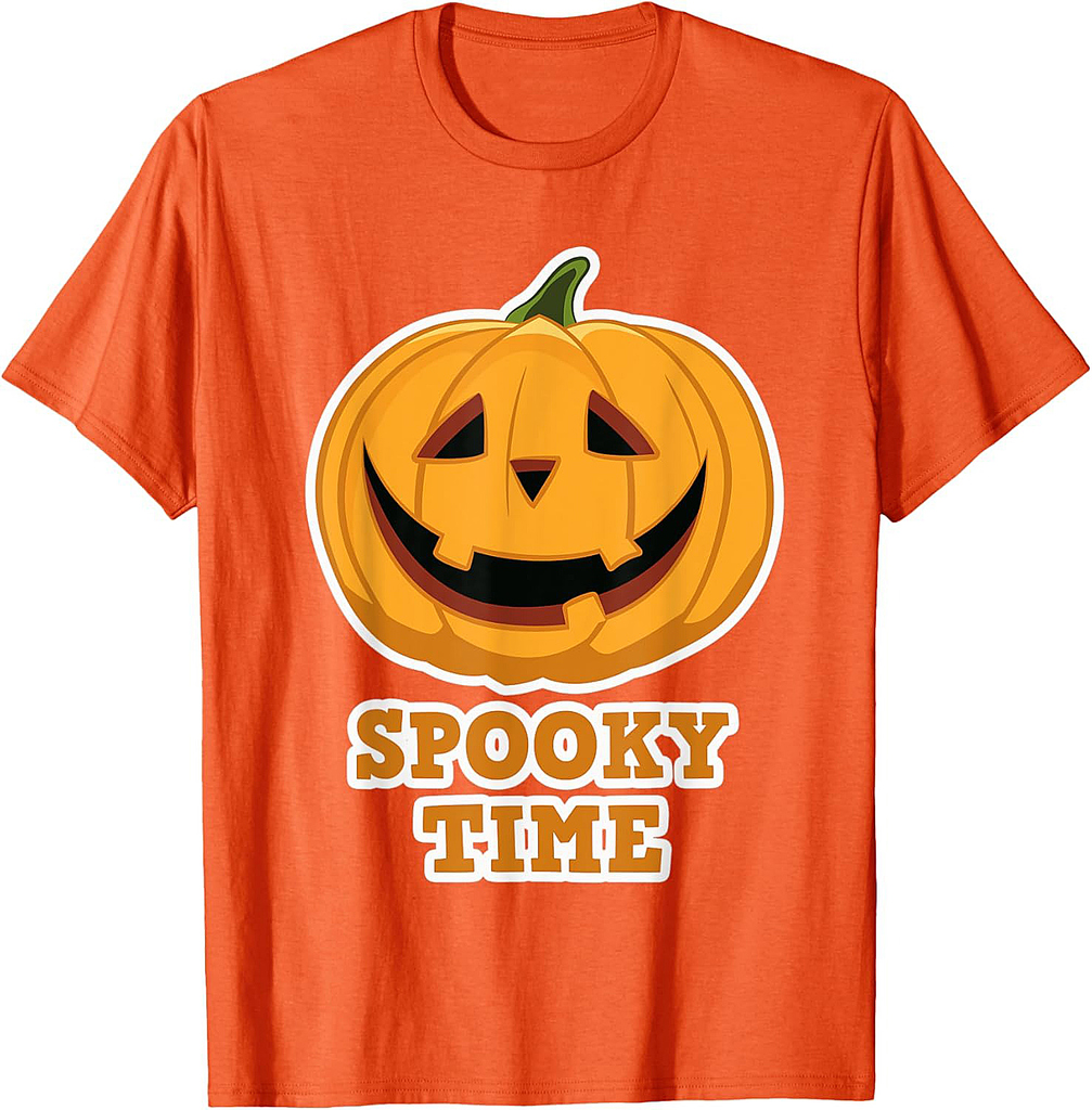 Spooky Time on Halloween - Spooky Pumpkin Halloween T-Shirt
