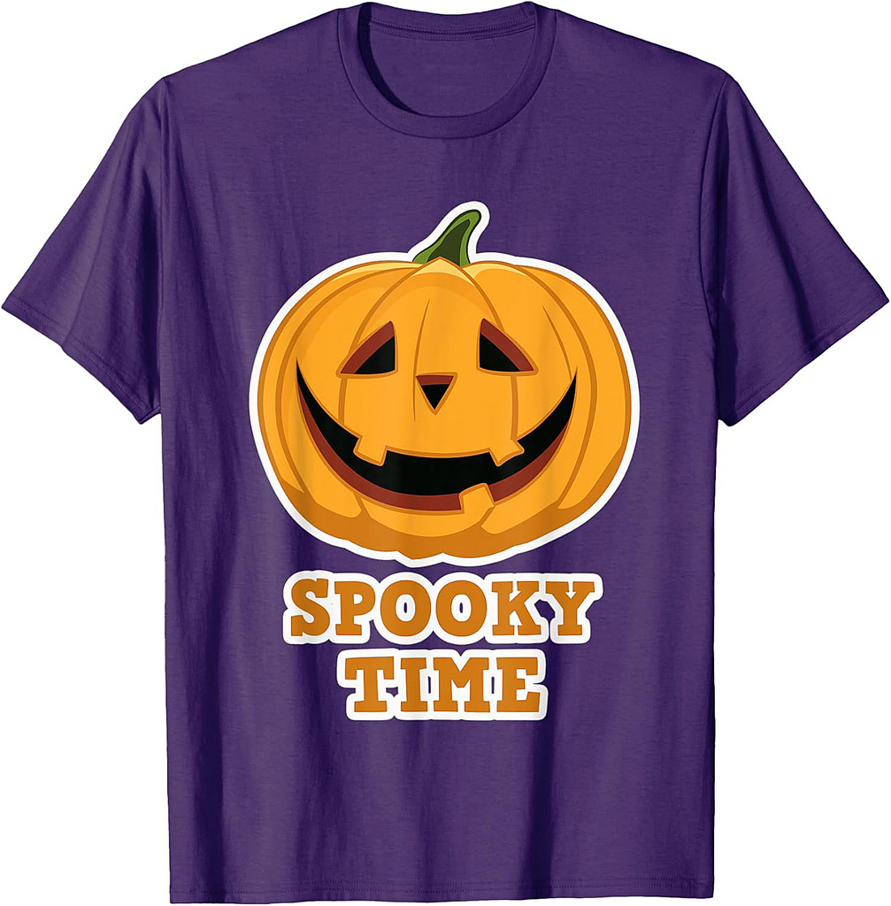 Spooky Time on Halloween - Spooky Pumpkin Halloween T-Shirt