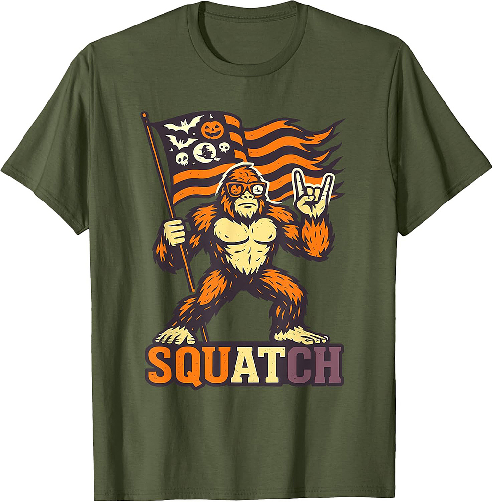 Squatch Funny Sasquatch Halloween Cryptid Design T-Shirt
