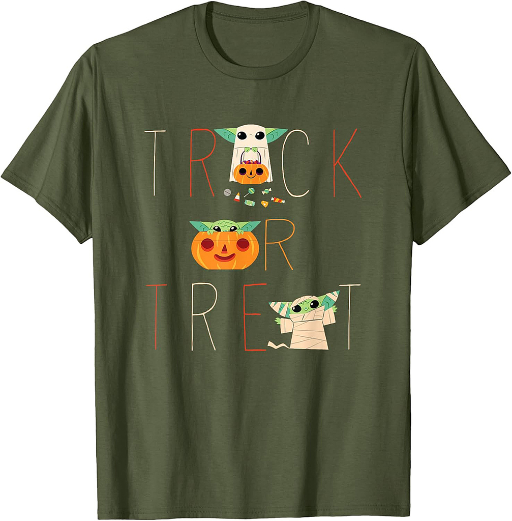 Star Wars The Mandalorian Grogu Trick or Treat Halloween T-Shirt
