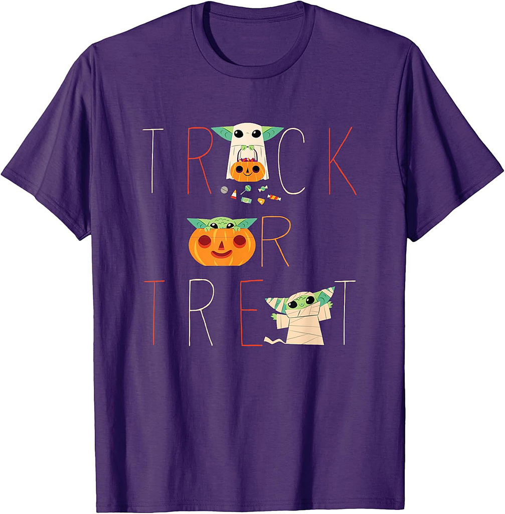 Star Wars The Mandalorian Grogu Trick or Treat Halloween T-Shirt
