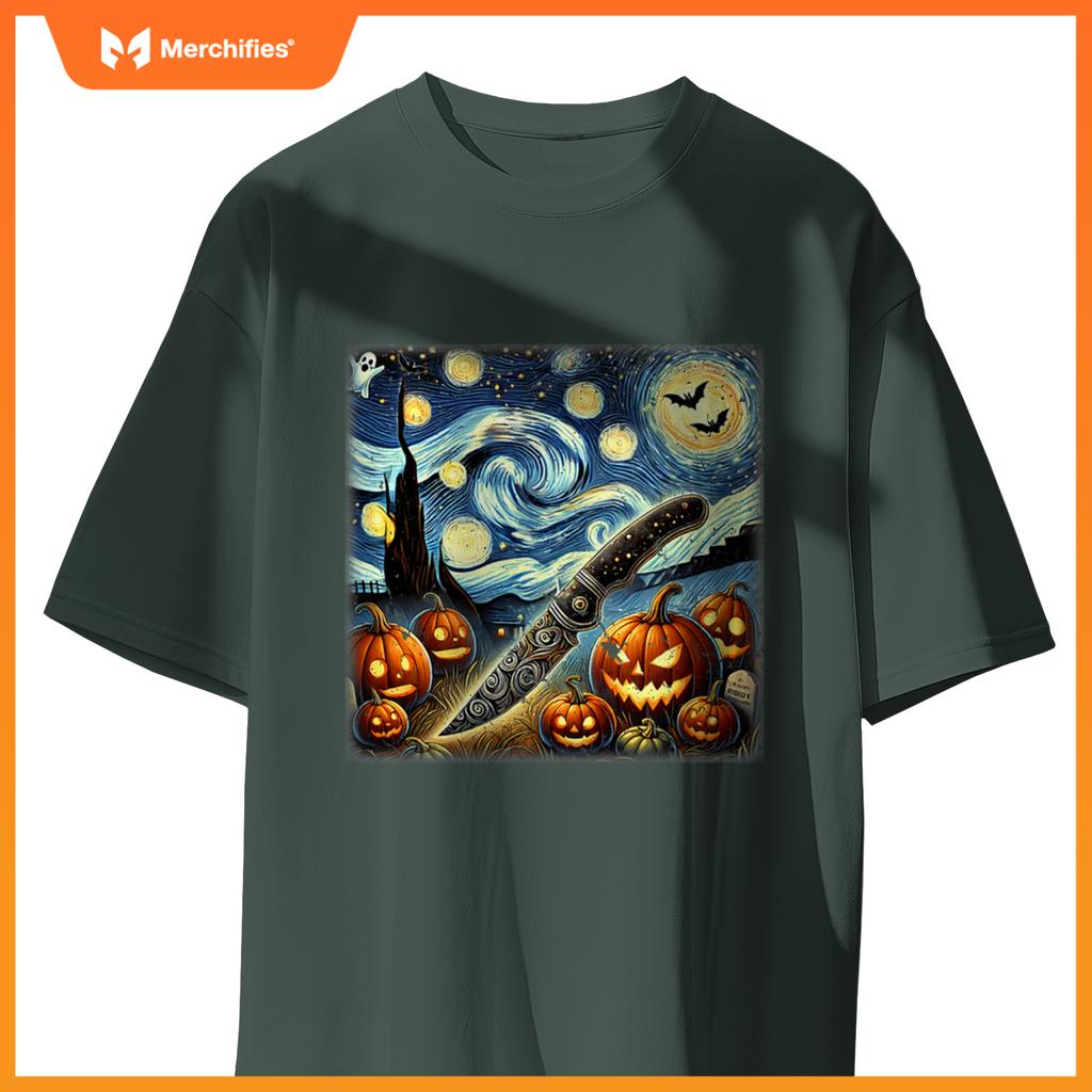 Starry Night Knife Chef Halloween T-Shirt