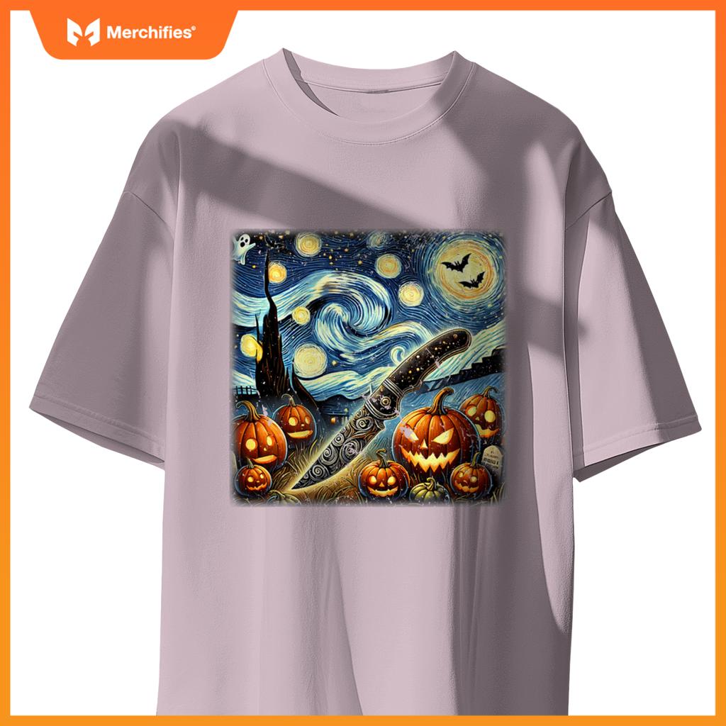 Starry Night Knife Chef Halloween T-Shirt
