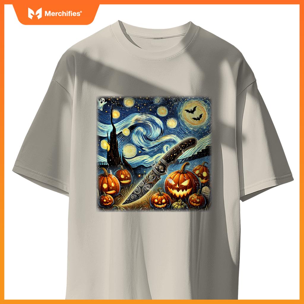 Starry Night Knife Chef Halloween T-Shirt