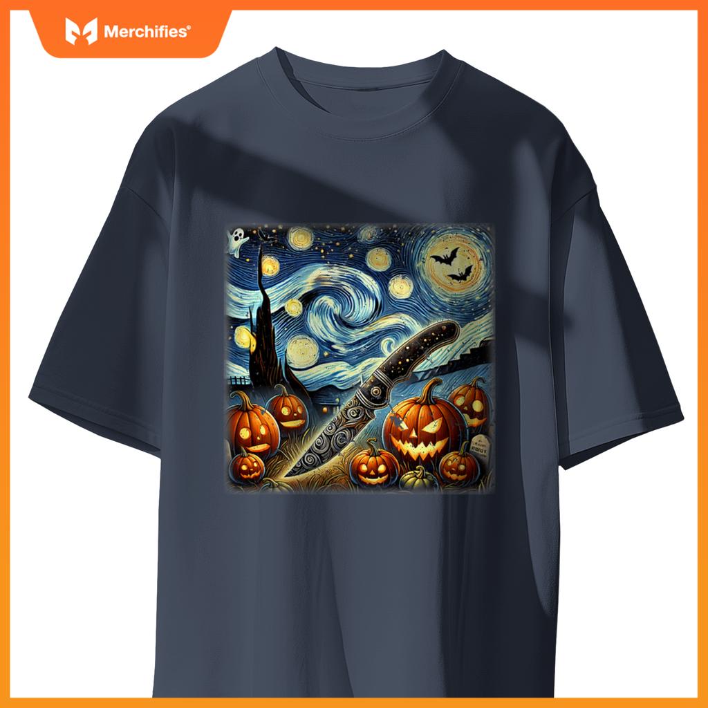 Starry Night Knife Chef Halloween T-Shirt