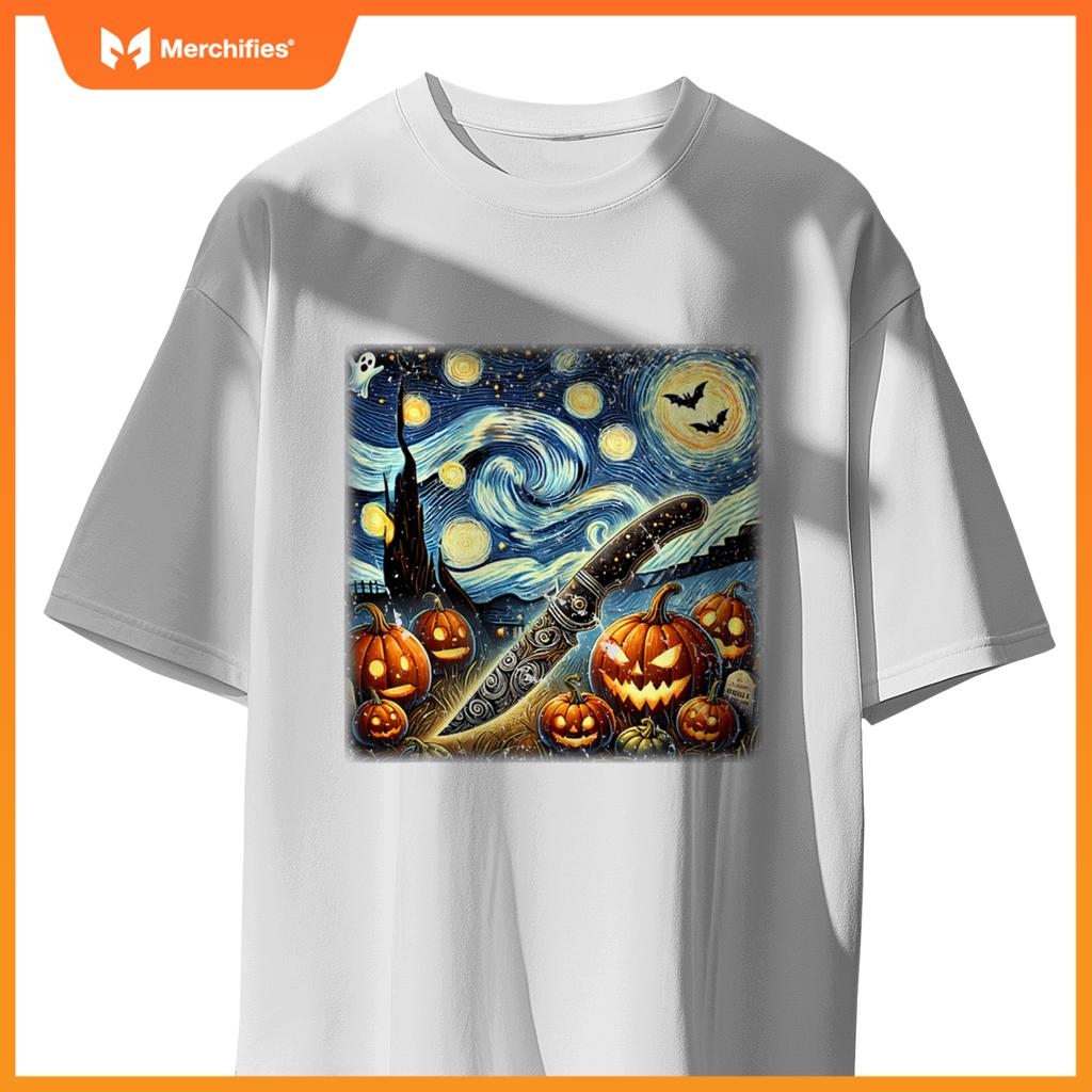 Starry Night Knife Chef Halloween T-Shirt