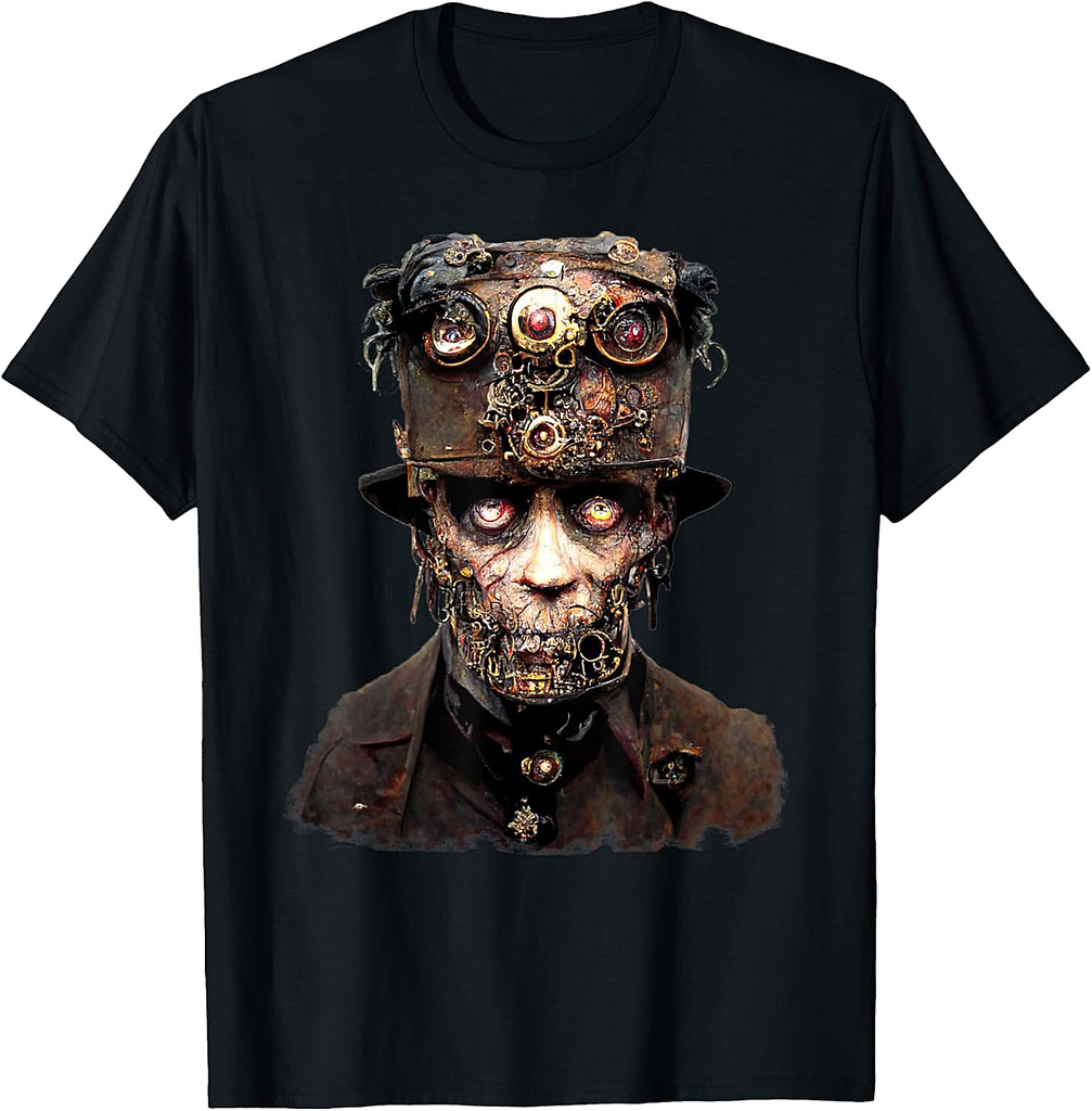 Steampunk Zombie Halloween Tshirt For Men Women T-Shirt