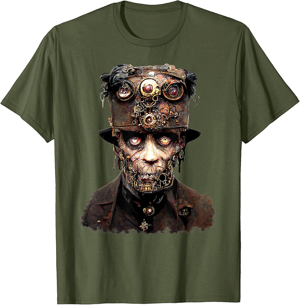 Steampunk Zombie Halloween Tshirt For Men Women T-Shirt