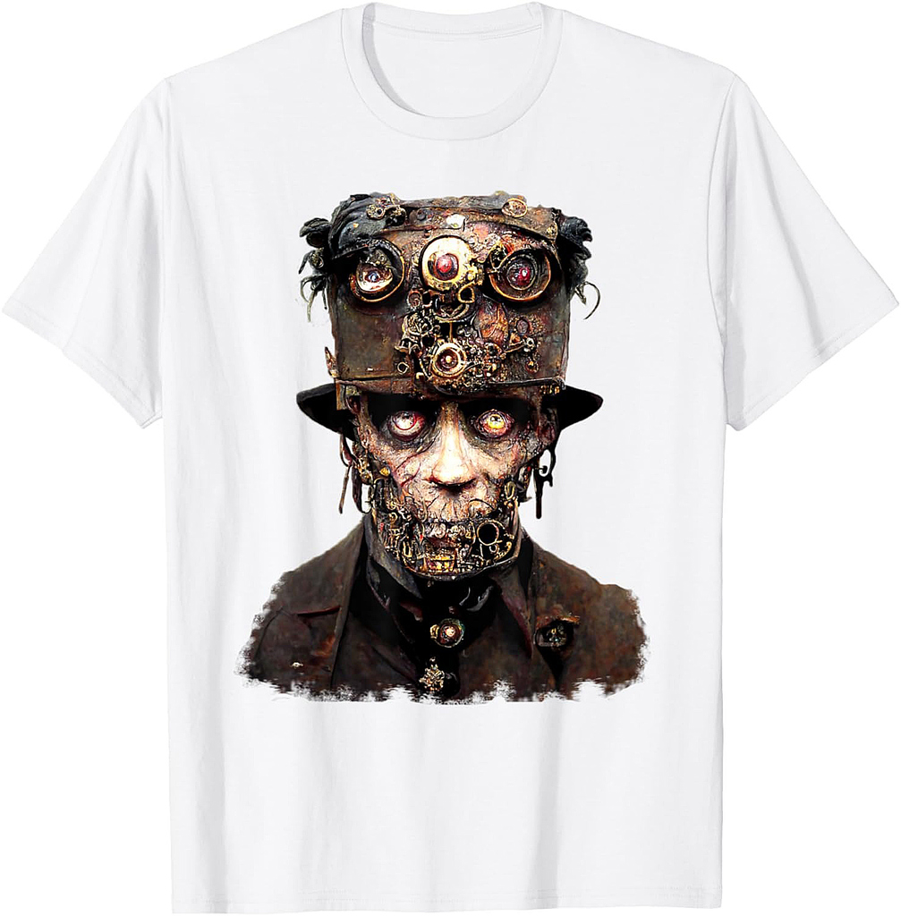 Steampunk Zombie Halloween Tshirt For Men Women T-Shirt