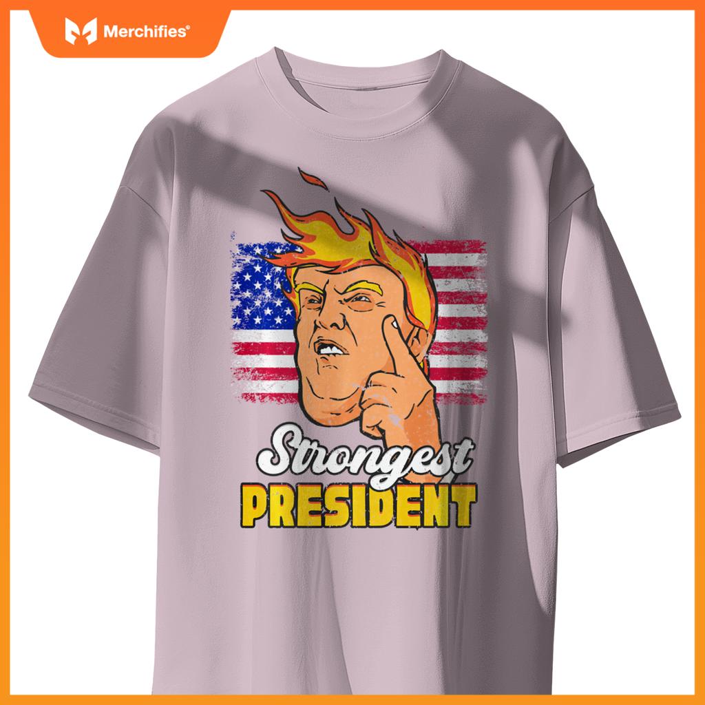 Strongest President Trump 2024 Patriotic Political T-Shirt
