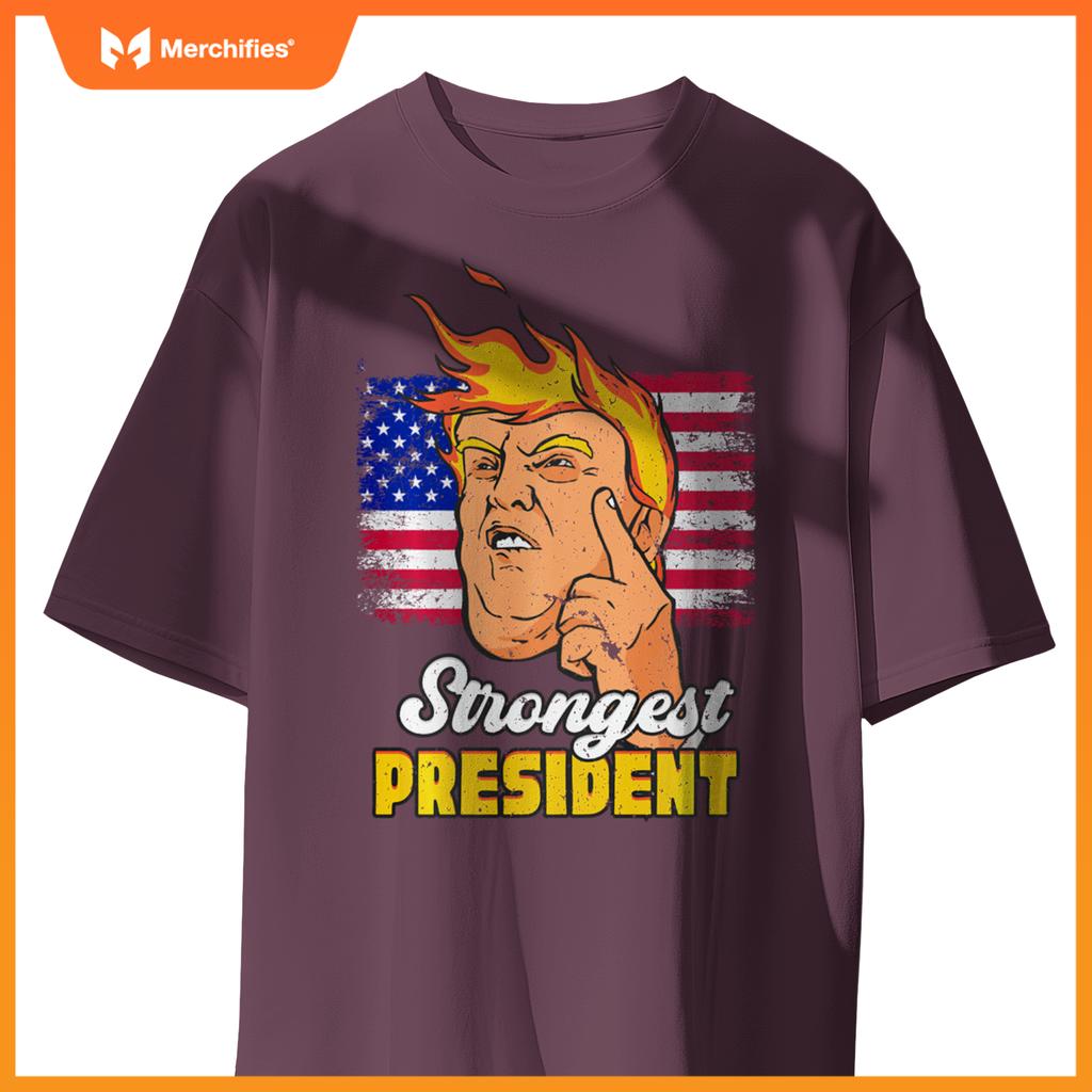 Strongest President Trump 2024 Patriotic Political T-Shirt