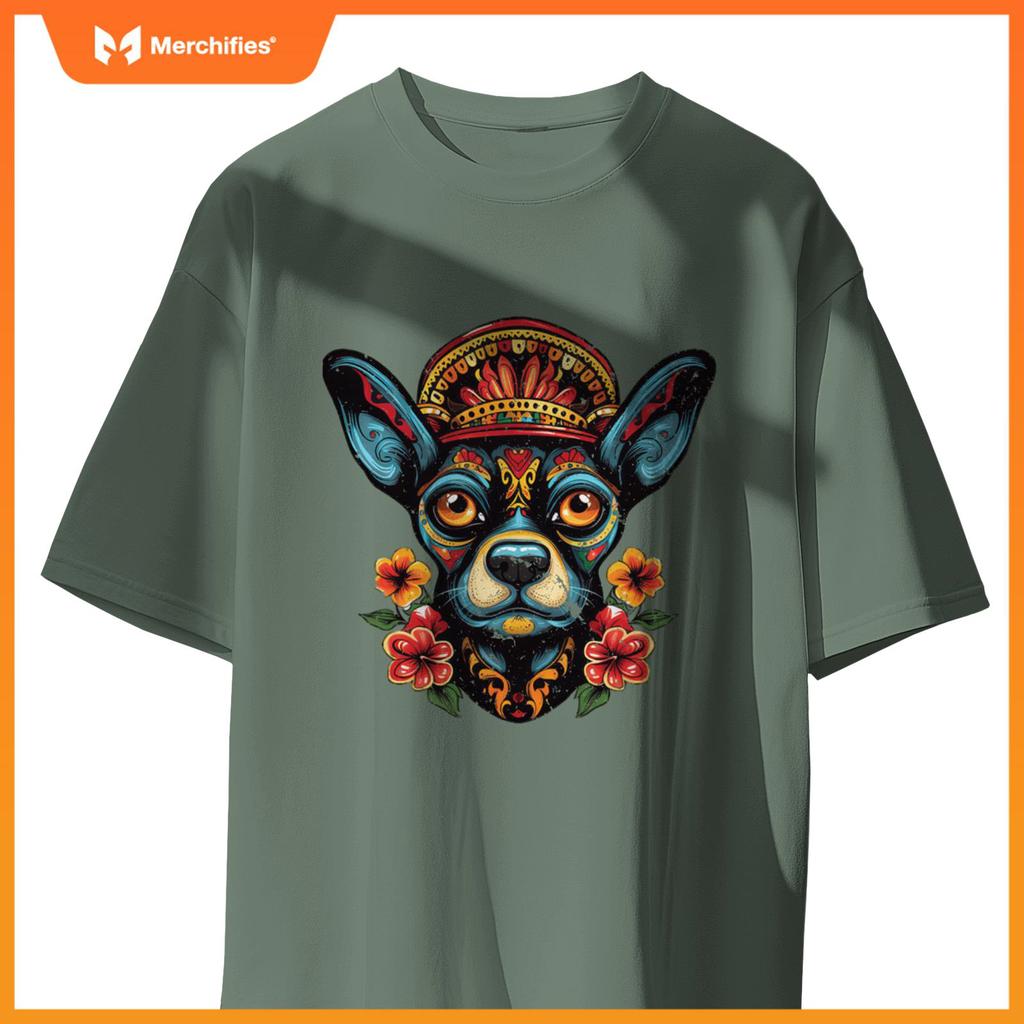 Sugar Skull Dog Dia De Los Meowtos Muertos Day of the Dead T-Shirt