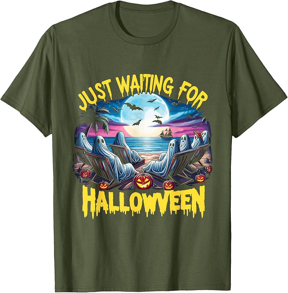 Summerween Beach Spooky Vibe Just Waiting For Halloween T-Shirt