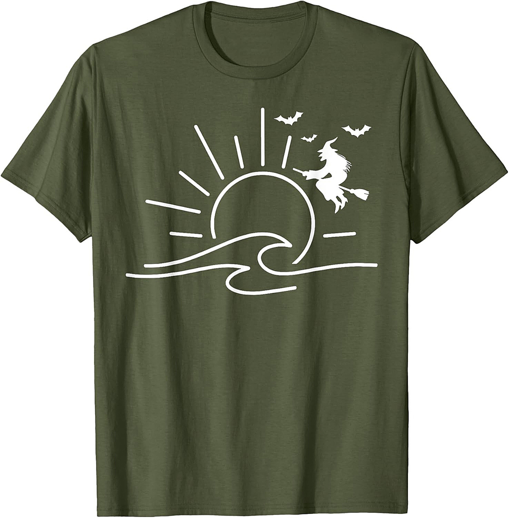 Summerween Halloween Witch Sun Summer Spooky Beach Vibes T-Shirt