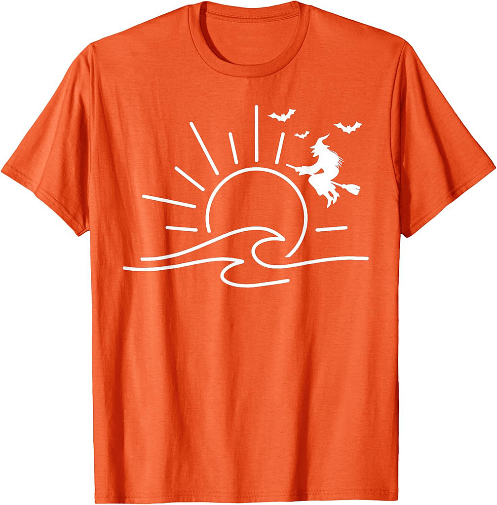 Summerween Halloween Witch Sun Summer Spooky Beach Vibes T-Shirt