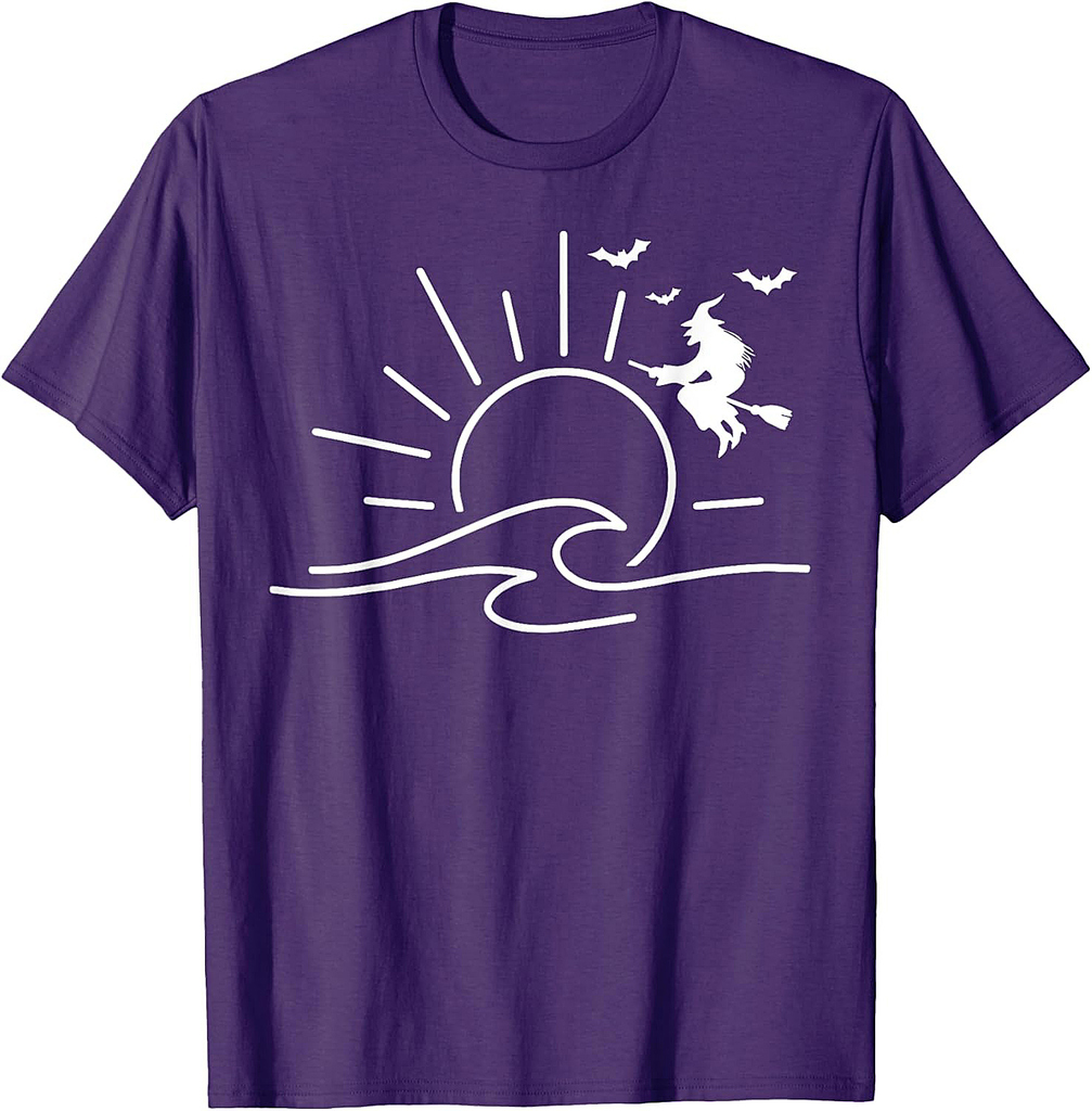 Summerween Halloween Witch Sun Summer Spooky Beach Vibes T-Shirt