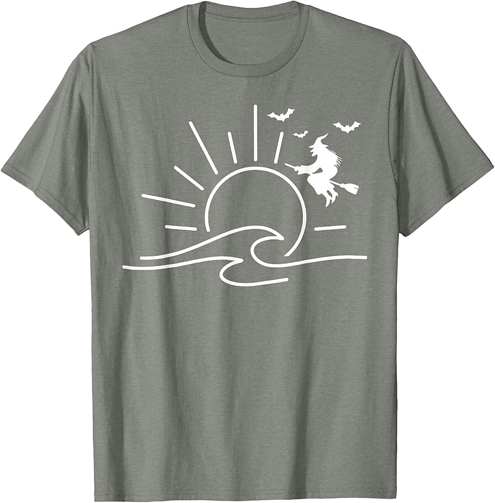 Summerween Halloween Witch Sun Summer Spooky Beach Vibes T-Shirt