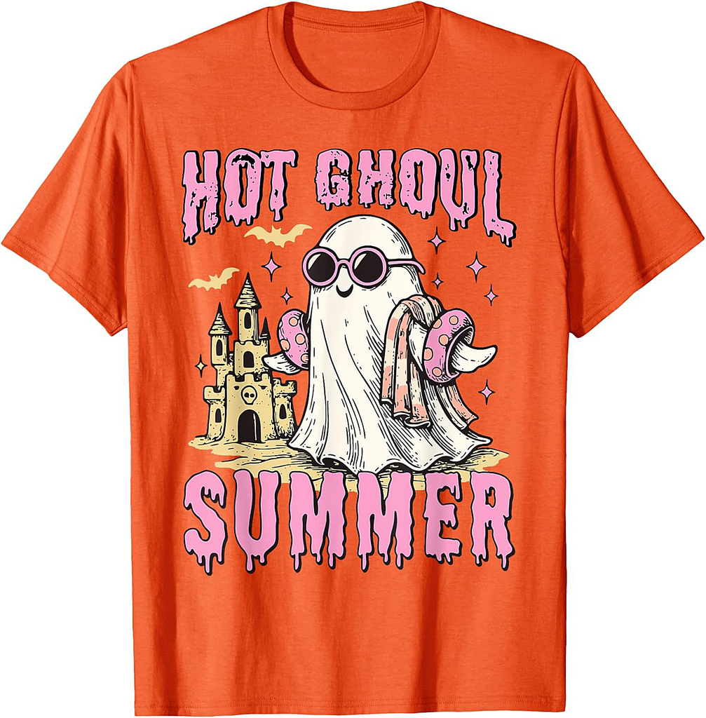 Summerween Hot Ghoul Summer Funny Cute Ghost Pool Halloween T-Shirt