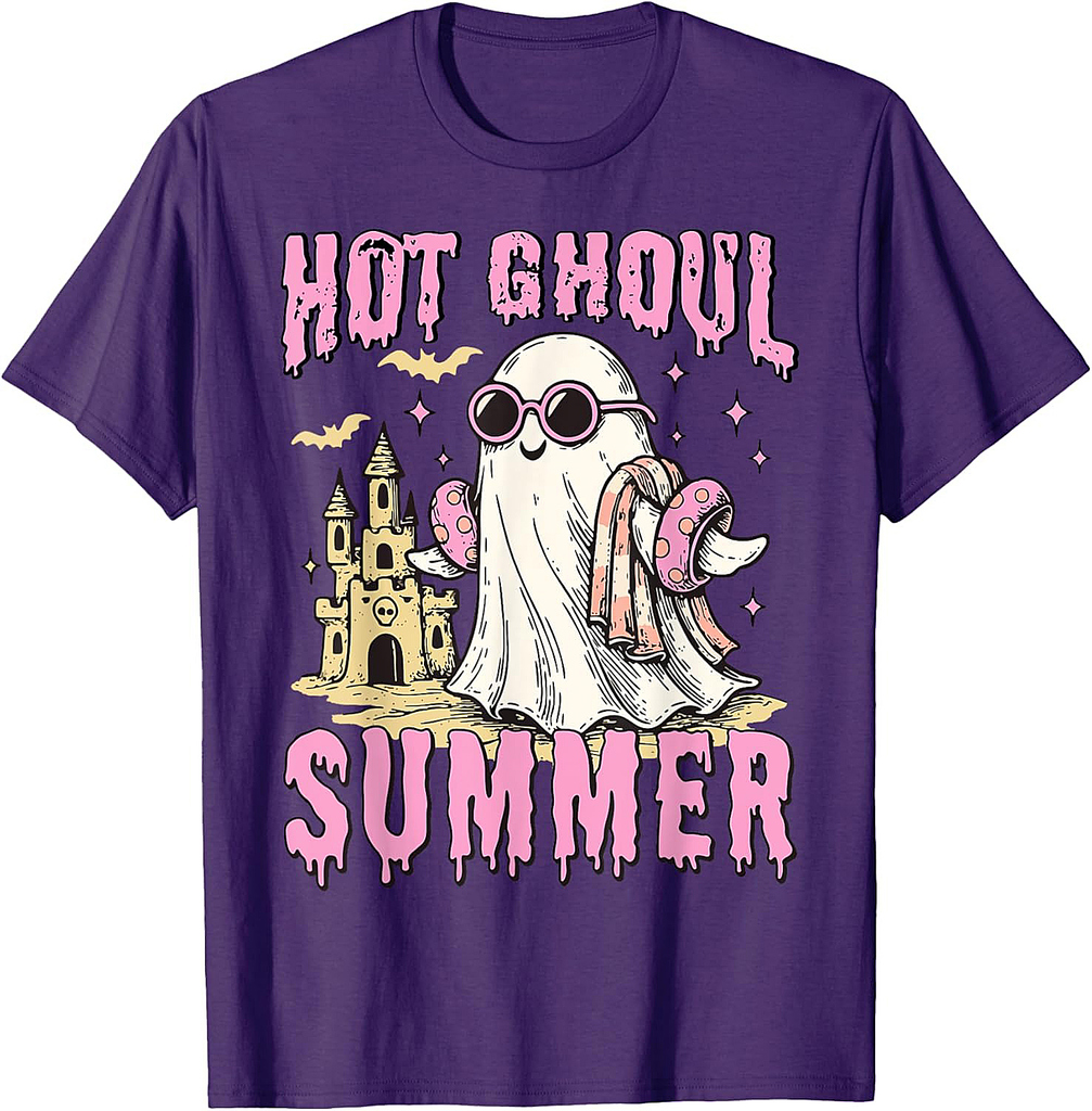 Summerween Hot Ghoul Summer Funny Cute Ghost Pool Halloween T-Shirt