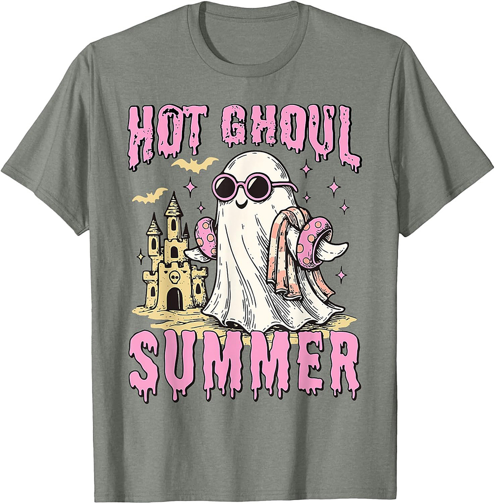 Summerween Hot Ghoul Summer Funny Cute Ghost Pool Halloween T-Shirt